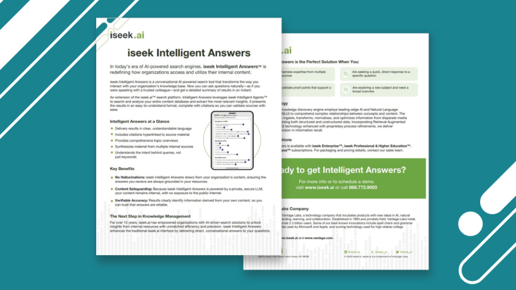 thumbnail of iseek Intelligent Answers brochure